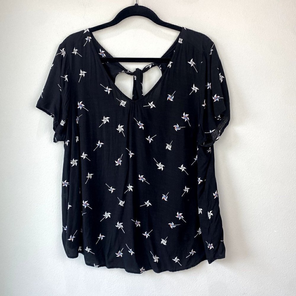 Torrid Abbey Challis Tie Back Blouse 1X